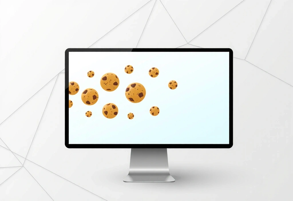 Digital representation of cookies on a computer screen, symbolizing data storage and web browsing