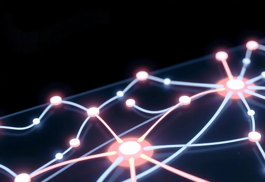 Digital map with glowing paths leading to important website sections