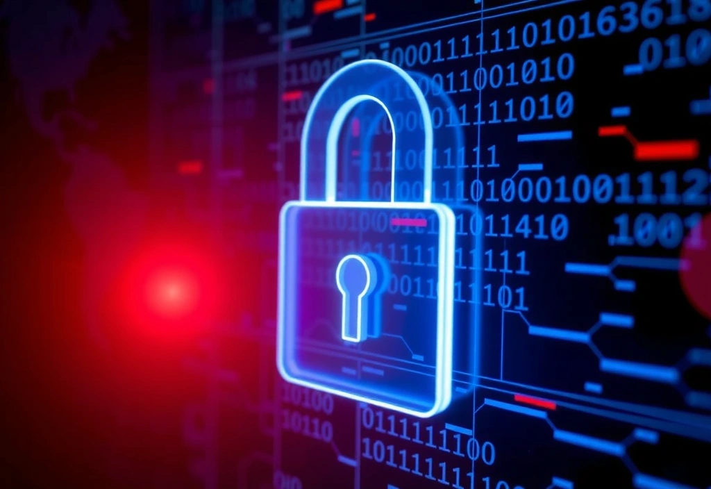 Digital security lock icon representing data protection